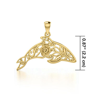Dolphin Filigree Pendant in 14k Gold GPD5136 - Jewelry